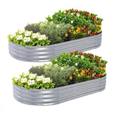AmazStove two-pack galvanized raised bed assembled; durable outdoor planters for vegetables