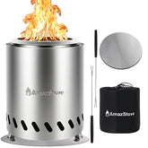 AmazStove tabletop-fire-pit-silver offers safe, compact outdoor ambiance.