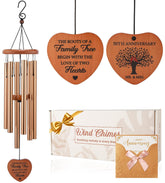 AMBOBE 50th wind chime with heart pendant, a romantic keepsake for anniversaries and gifts.