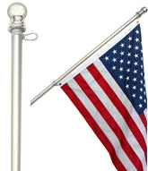 American Signature 6ft flag pole mounted on wall for durable curb appeal.