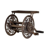AMES NeverLeak decorative wall mount hose reel in brown with floral accents