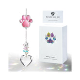 AMETHUARTZ pet memorial suncatcher paw crystal catching sunlight for memories