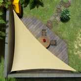 Amgo 12x12 beige right-triangle shade sail blocking UV rays for outdoor shade