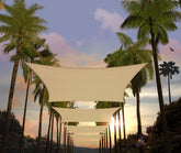 Amgo shade sail 16x20 beige rectangle provides durable UV protection for outdoor spaces.