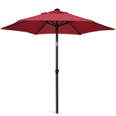 AMMSUN 5.8ft umbrella with push-button tilt offers flexible shade for outdoor seating.