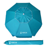 AMMSUN 6.5-foot beach umbrella with tilt for adjustable shade on sunny days.
