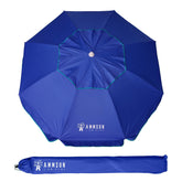 AMMSUN 6.5 ft heavy duty beach umbrella tilted for sun protection