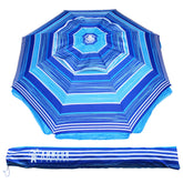 AMMSUN 6.5 ft beach umbrella with tilt shading a sandy area for versatile protection