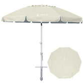 AMMSUN 8ft beach umbrella with sand anchor provides stable shade at the shore.