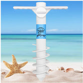 AMMSUN Beach Umbrella Sand Anchor with 5-Spiral design stabilizing in wind