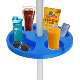 AMMSUN 13-inch beach umbrella table tray for snacks and drinks at the beach.