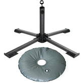 AMMSUN foldable beach umbrella base in iron for stable outdoor setups.