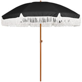 AMMSUN fringe umbrella canopy provides stylish shade for patios and gardens