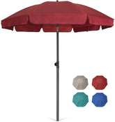 AMMSUN 6.5ft maroon tilt umbrella for customizable outdoor shade.