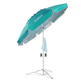 AMMSUN shade umbrella top turquoise blocks 98% UVA/UVB rays for cooler shade.