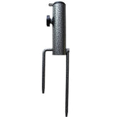 AMMSUN umbrella-base-steel-holder anchored in grass for stable outdoor shade
