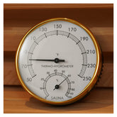 amocane sauna thermometer front view showing compact 2-in-1 gauge for quick readings