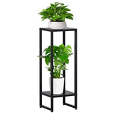 AMOOSON tall two-tier black plant stand for indoor corners and greenery display