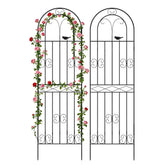 Amoskey iron trellis 71x20in provides sturdy vertical support for climbing plants.