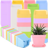 Amyhill 4-inch square pot top view, ideal for compact seedling starters.