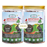 Amzey dried mealworms in a reseal jar, showing easy storage and freshness.