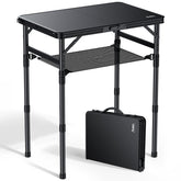Anbte 2ft folding table tabletop view highlights waterproof surface for outdoor picnics.