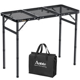 Anbte folding grill table with mesh desktop for easy outdoor cooking and cleanup.