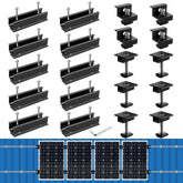Anbte solar rails secure four-panel mounting on diverse roofs