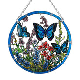 ANFURI butterfly stained glass suncatcher, 8.6 inches, vibrant daylight centerpiece