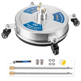 AngeDZ 14-inch surface cleaner with four wheels for even, streak-free driveways.