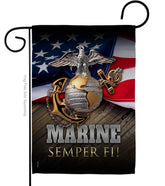 Angeleno Heritage Marine Semper Fi flag front view for outdoor display