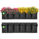 ANGTUO six-pocket planter front view, space-saving balcony garden solution.