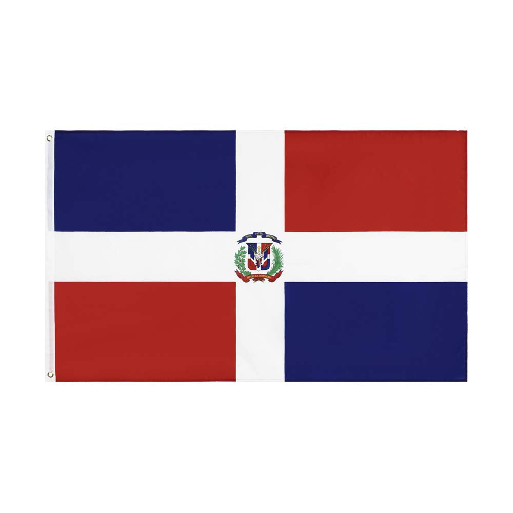 ANJOR Dominican Republic flag 3x5 ft with brass grommets for outdoor display.