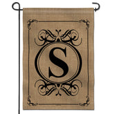 Anley monogram S garden flag front view for curb appeal