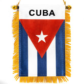 Anley Cuba fringy flag front view showing durable double-stitched edges for years of use.