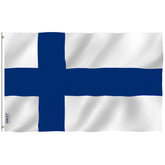 Anley Finland flag 3x5 with brass grommets for outdoor display