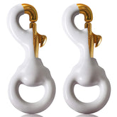 Anley flag accessory white rubber-coated brass swivel hook ready for outdoor use and durability