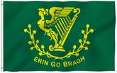 Anley Fly Breeze Erin Go Bragh flag waving outdoors in vibrant color.