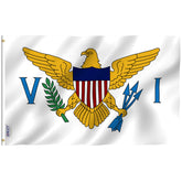 Anley Fly Breeze 3x5 Virgin Islands flag front view with vivid color for outdoor display.