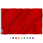 Anley Fly Breeze 3x5 solid red flag ready for outdoor display in light winds.