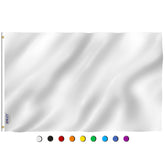 Anley Fly Breeze 3x5 solid white flag close-up shows vivid color and print quality.