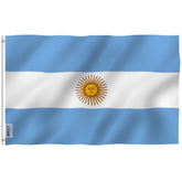 Anley Fly Breeze Argentina flag 3x5 fluttering in light wind for outdoor display.