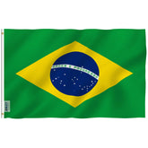 Anley Fly Breeze Brazil flag 3-by-5 waving with outdoor-friendly flutter