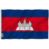 Anley Fly Breeze Cambodia flag 3x5 ft for outdoor display with vivid colors.