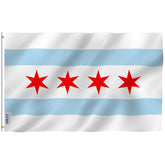 ANLEY Fly Breeze Chicago flag 3x5 outdoors with vivid colors