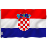 Anley Fly Breeze Croatia flag front view showing vivid colors for outdoor display.