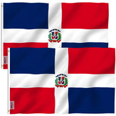 Anley Fly Breeze Dominican flag waving in light breeze with vibrant colors