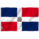 Anley Fly Breeze Dominican Republic flag, front view, ideal for outdoor display.