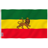 Anley Fly Breeze 3x5 Ethiopia Lion flag, lightweight for gentle outdoor breezes and easy display.