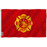 Anley Fly Breeze fire department flag front view shows vivid color in a light breeze.